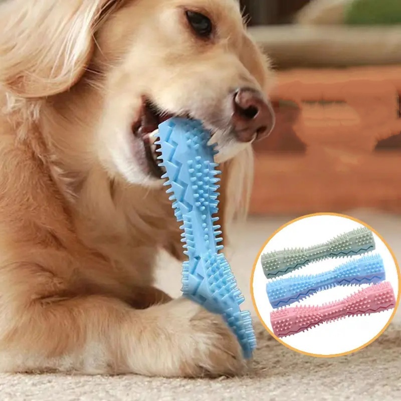 Indestructible Dog Chew Toy - แปรงสีฟันสำหรับสุนัข ของเล่นเคี้ยวสำหรับสุนัข ทนทาน ทำจากยางนุ่ม ช่วยทำความสะอาดฟัน นวดเหงือก