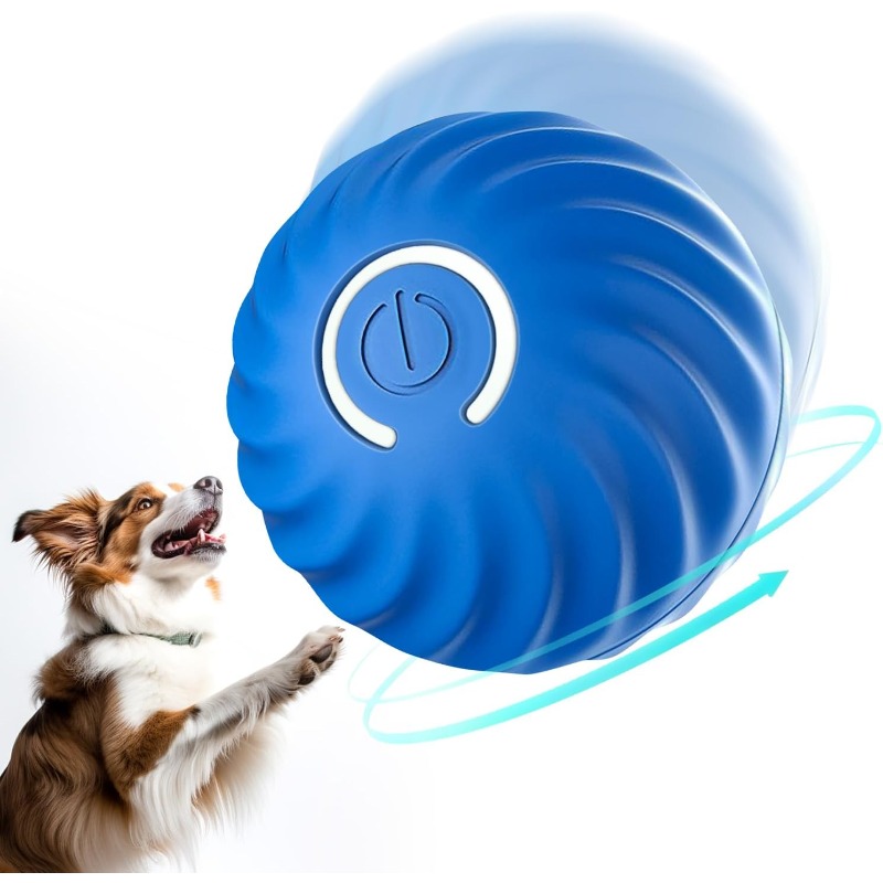 Automatic Moving Dog Ball - ของเล่นลูกบอลสำหรับสุนัขแบบอินเทอร์แอคทีฟ USB สมาร์ทพัพปี้ ลูกบอลของเล่นสำหรับสุนัขที่เคลื่อนที่อัตโนมัติ เด้งและกลิ้งได้