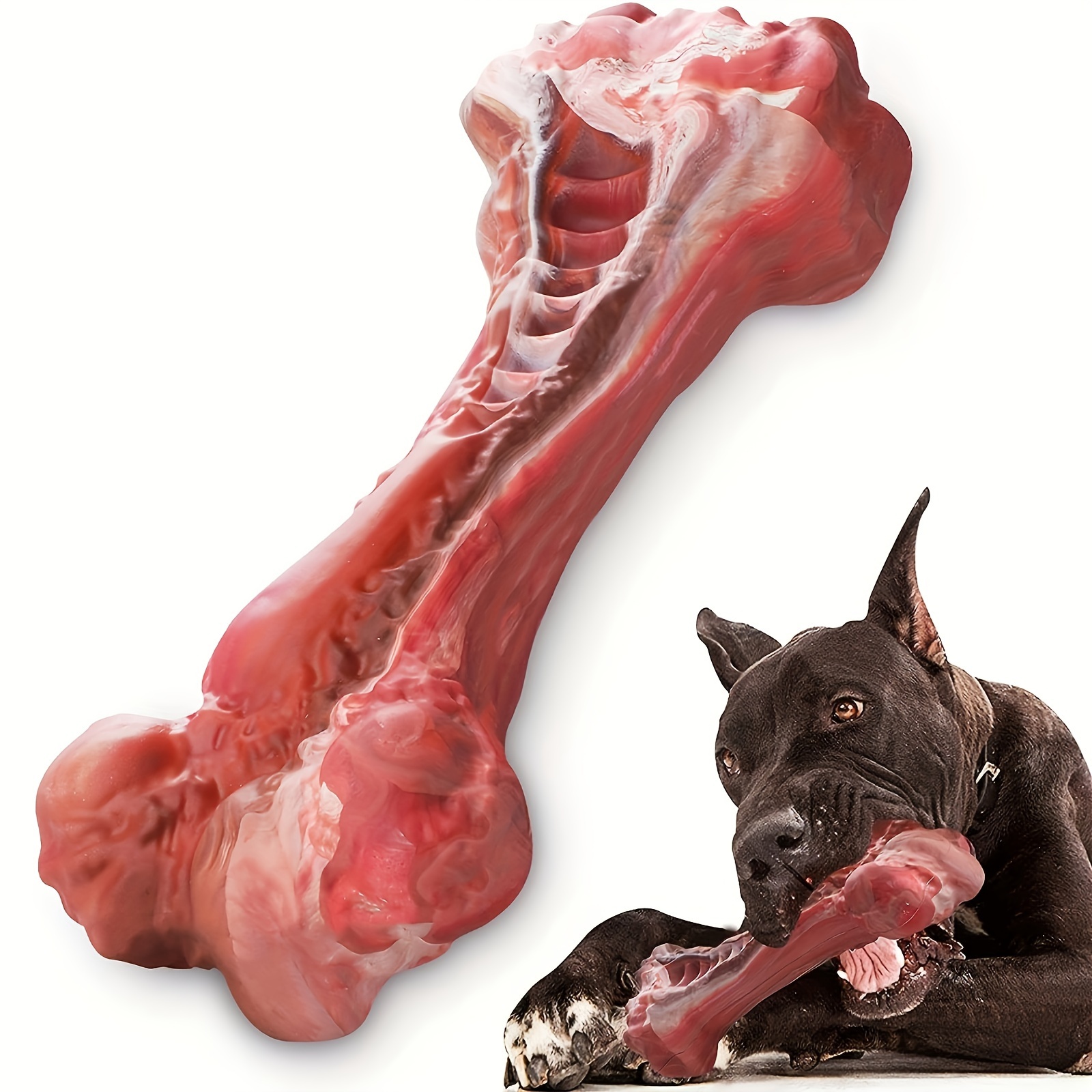Indestructible Dog Chew Toy - ของเล่นสุนัขกัดทำจากซิลิโคน ยางธรรมชาติปลอดสารพิษ เหมาะสำหรับสุนัขที่ชอบกัดแรง ช่วยทำความสะอาดฟันและกระดูก