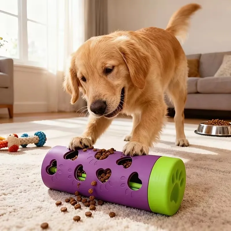 Rubber Treat Dispensing Dog Toy - ของเล่นยางสำหรับสุนัข ช่วยจ่ายขนม ทนทานต่อการกัด ของเล่นสำหรับสุนัขเพื่อฝึกสุนัข ของเล่นเสริมสร้างปฏิสัมพันธ์ อุปกรณ์สำหรับสัตว์เลี้ยง