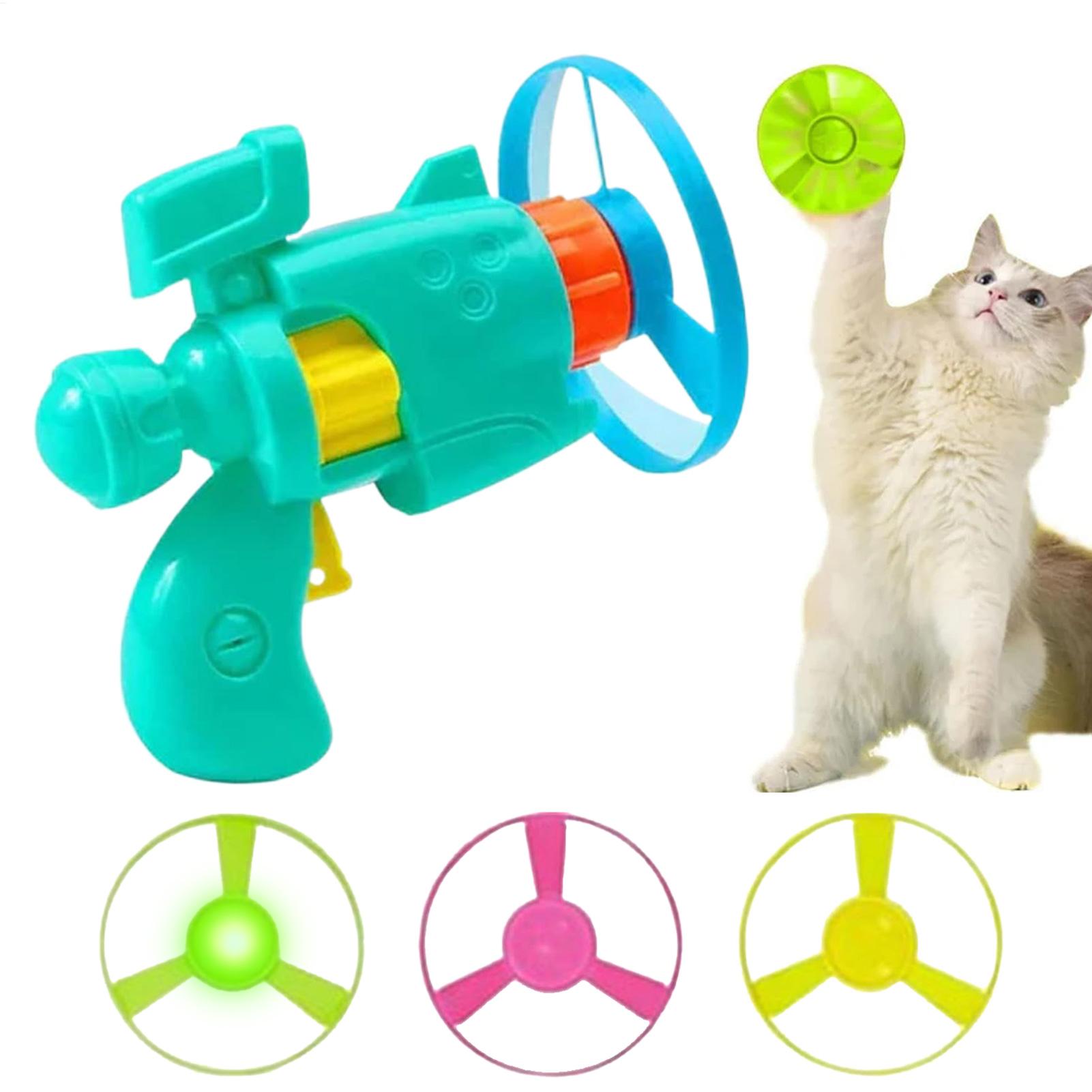 Flying Disc Dog Training Toy - แมว Interactive Flying Saucer Gun Luminous