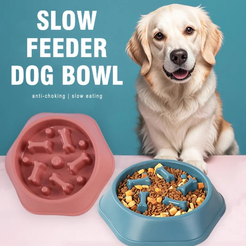 Dog Puzzle Feeder Toy - ชามอาหารสุนัขแบบป้อนช้า 1 ชิ้น ป้องกันการกินเร็ว ชามอาหารลูกสุนัขกันลื่น ชามอาหารสัตว์เลี้ยงแบบป้อนช้า