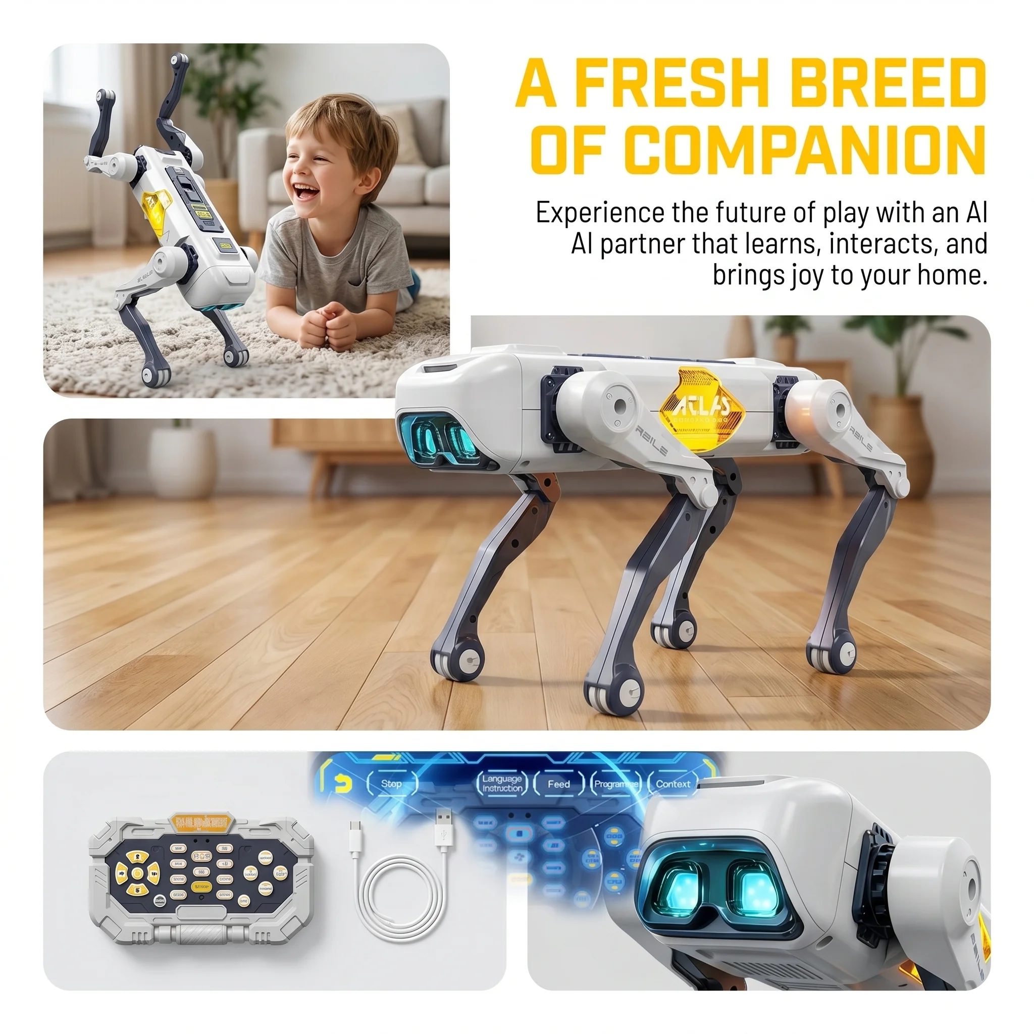 หุ่นยนต์สุนัขอัจฉริยะ AI ควบคุ - Dog Toys บทวิจารณ์และราคา